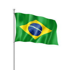 Brazilian flag isolated on white