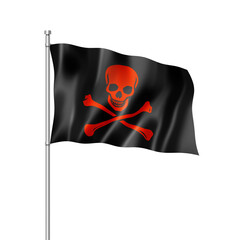 Pirate flag, Jolly Roger isolated on white