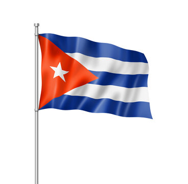 Cuban flag isolated on white