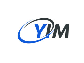 YIM letter creative modern elegant swoosh logo design