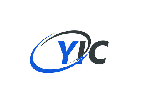 YIC letter creative modern elegant swoosh logo design