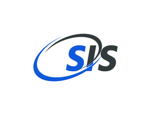 SIS letter creative modern elegant swoosh logo design