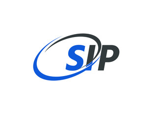 SIP letter creative modern elegant swoosh logo design