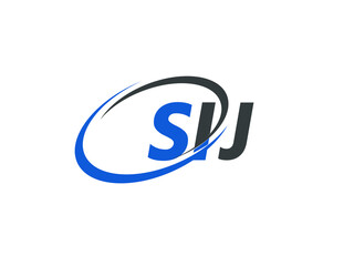 SIJ letter creative modern elegant swoosh logo design