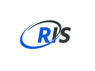 RIS letter creative modern elegant swoosh logo design