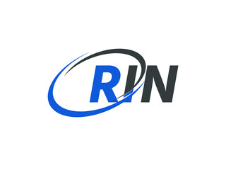 RIN letter creative modern elegant swoosh logo design