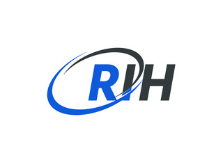 RIH letter creative modern elegant swoosh logo design