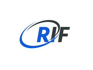 RIF letter creative modern elegant swoosh logo design