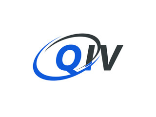 QIV letter creative modern elegant swoosh logo design