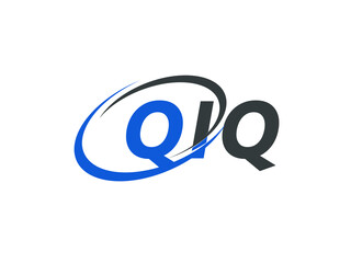 QIQ letter creative modern elegant swoosh logo design