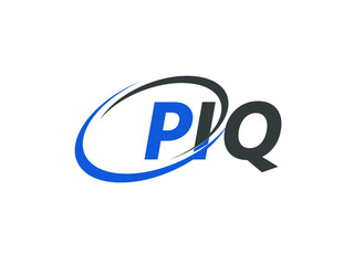 PIQ letter creative modern elegant swoosh logo design