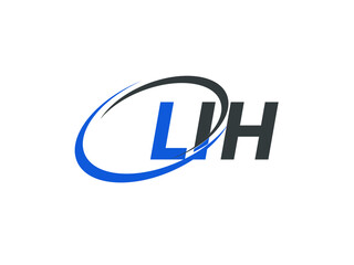 LIH letter creative modern elegant swoosh logo design
