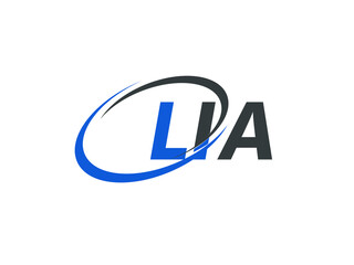 LIB letter creative modern elegant swoosh logo design