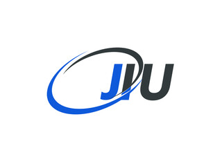JIU letter creative modern elegant swoosh logo design