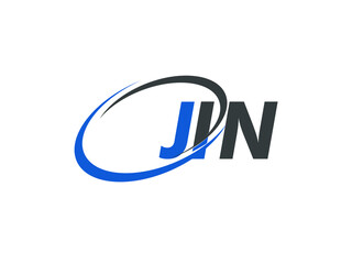 JIN letter creative modern elegant swoosh logo design