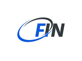 FIN letter creative modern elegant swoosh logo design
