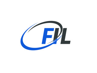 FIL letter creative modern elegant swoosh logo design