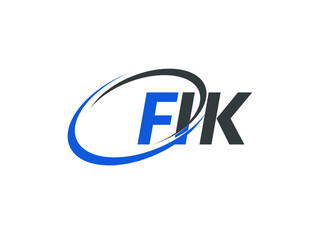 FIK letter creative modern elegant swoosh logo design