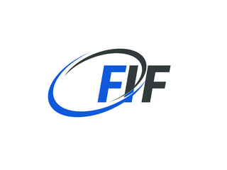 FIF letter creative modern elegant swoosh logo design