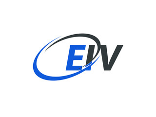 EIV letter creative modern elegant swoosh logo design