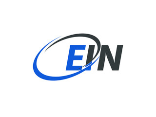 EIN letter creative modern elegant swoosh logo design