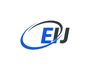 EIJ letter creative modern elegant swoosh logo design