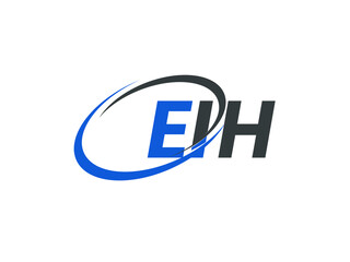 EIH letter creative modern elegant swoosh logo design