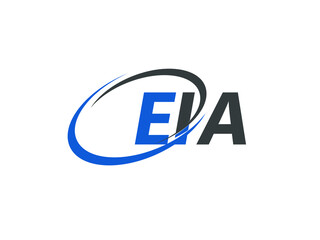 EIA letter creative modern elegant swoosh logo design