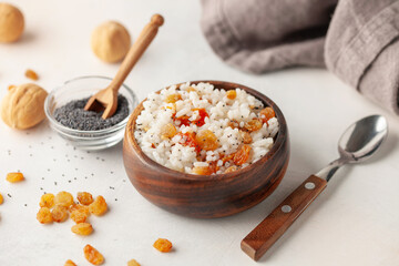 Kutya or koliva  is a traditional festive dish of Christians made of cereals and fruits. Orthodox Old New Year food.