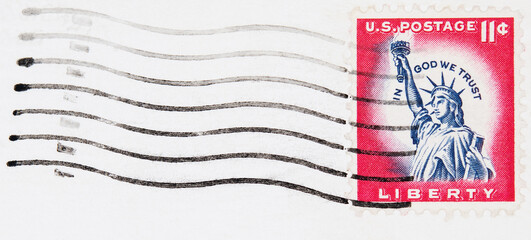 briefmarke stamp vintage retro alt old gestempelt used frankiert cancel papier paper usa amerika...