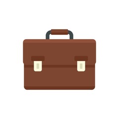 Tax inspector briefcase icon flat isolated vector