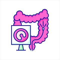 camera, colonoscopy, proctoscopy, color icon