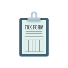 Tax form clipboard icon flat isolated vector