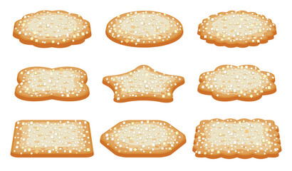 vector collection of sugar shortbread cookies
