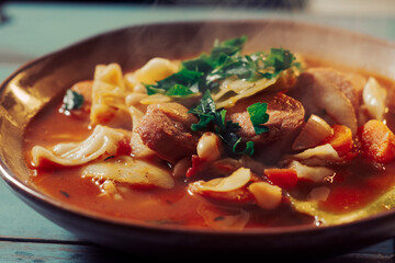 Polish Cabbage Kielbasa Soup