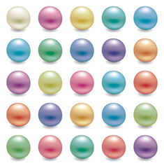 vector set of shiny pearls