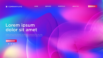 Spiral Shape background website Landing Page. Abstract blurred gradient mesh background in bright colors. Colorful smooth.