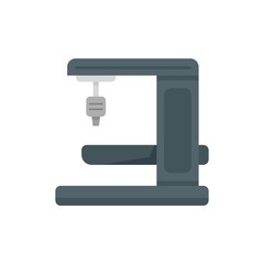 Milling machine gear icon flat isolated vector
