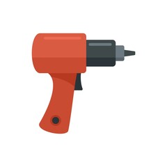 Tire fitting gun icon flat isolated vector