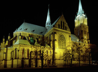 cathedral in £ódŸ, Piotrkowska Street, Lodz - October, 2004