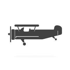 Light Aircraft Icon Silhouette Vector Illustration