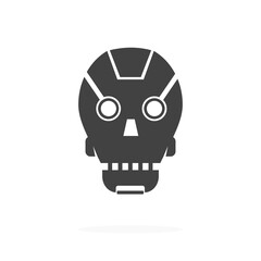 Artificial Intelligence Robot Icon Silhouette Vector Illustration