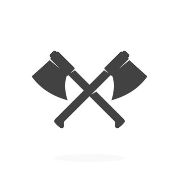 Crossed Axe Icon Silhouette Vector Illustration