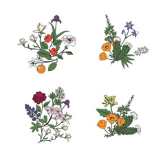 Isolated floral bunches