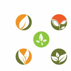 Leaf icon Vector Illustration design Logo template