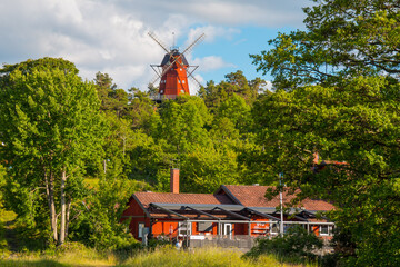 Old windmill in Utö, Sweden