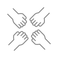 Teamwork line icon. Friendship, group of people symbol