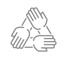 Team building line icon. Teamwork, cooperation symbol