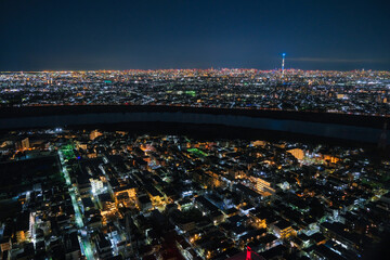 東京都の夜景 千葉県市川市、アイ・リンクタウン展望施設から