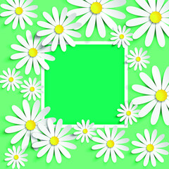 Elegant and cool daisy frame to put beautiful messages for mother's day, woman's day, valentine's day or sales advertising